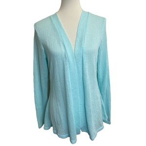 Astrologie California Ocean Foam Blue Open Cardigan Women Size Medium